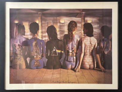 Pink Floyd Lithograph Back Catalogue: Pink Floyd Lithograph Back Catalogue. Approx 32 x 21 inches image size. Custom framed.