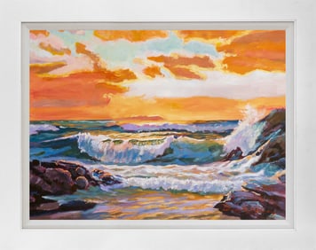Laguna Shores Limited Edition Hand embellished on canvas. David Lloyd Glover