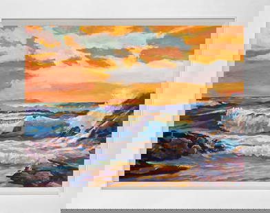 Laguna Shores Limited Edition Hand embellished on canvas. David Lloyd Glover: Laguna Shores Limited Edition on canvas David Lloyd Glover Hand embellished on canvas Hand signed by the artist. On canvas. Approx image size 18x24 inches Custom framed and includes certificate. This