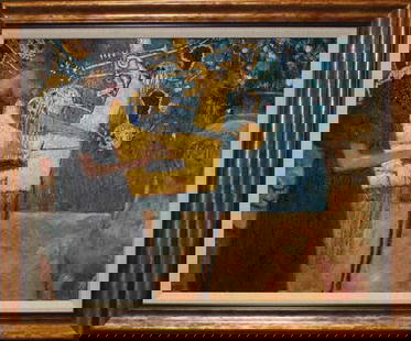 Klimt Limited Edition ink on canvas Allegory of Music After Gustav Klimt: Allegory of Music - Gustav Klimt. Limited Edition ink on archival canvas. The signature is in the plate. Includes Certificate of Authenticity. Approx.20 x 24. Custom framed.