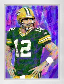 Aaron Rodgers Green Bay Original mixed media on canvas by David Lloyd Glover