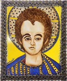 William Verdult Original oil on board with jewels Approx 24x18 inches