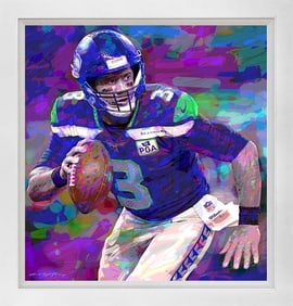 Russell Wilson Seattle Seahawks on canvas David Lloyd Glover Mixed Media original by David Lloyd