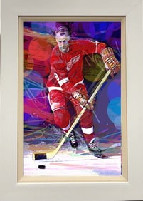 Gordie Howe Mr. Hockey Original mixed media on canvas by David Lloyd Glover