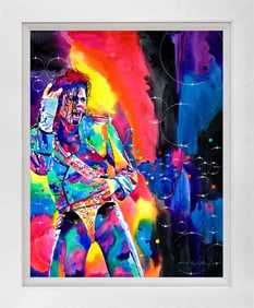 Mixed media original David Lloyd Glover Michael Jackson Flash