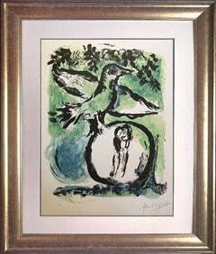 Marc Chagall 1962 L'oiseau Vert The Green Bird Limited edition Lithograph Hand signed and numbered