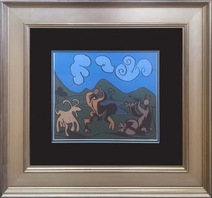 Pablo Picasso original linocut 1970