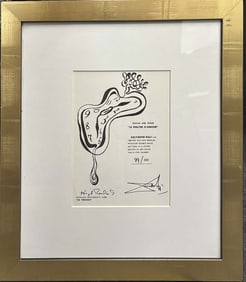 Salvador Dali Hand signed certificate.