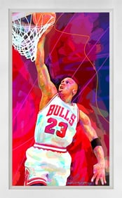 Michael Jordan Slam Dunk Mixed Media on canvas by David Lloyd Glover