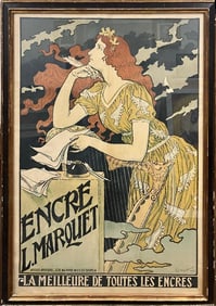 Eugene Grasset Encre L. Marquet 1892 original vintage french poster chromolithography