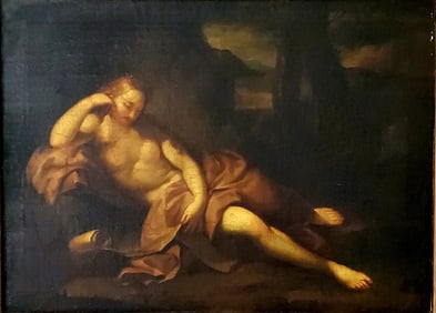 Old anonymous European painting The letter 18th century