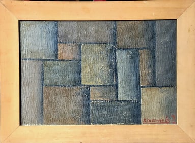 GEOMETRICA, CUBIST PAINTING ILLEGIBLE SIGNATURE