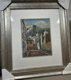 Vintage Italian original watercolor signed,
