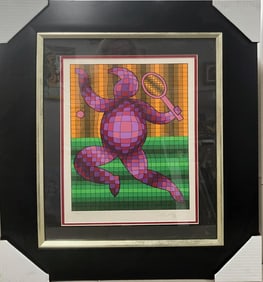 Victor Vasarely Serigraph limited edition Tennis