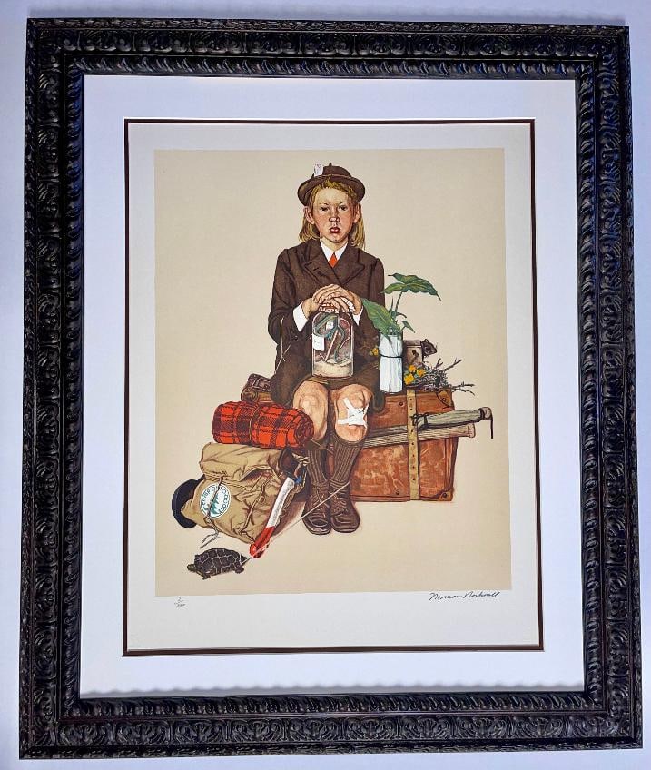 Going to Camp by Norman Rockwell Original Lithograph Limited Edition 1976