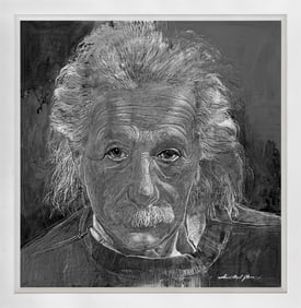 Einstein the Genius Origina mixed media on paper by David Lloyd Glover