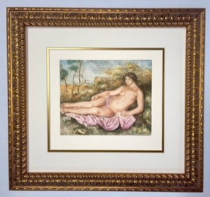 Pierre Renoir hand colored etching