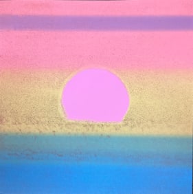 Andy Warhol Sunset Serigraph from 1972 Unique Edition silkscreen in colors