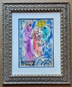 Marc Chagall Lithograph from 1974 Derrier Le Miroir