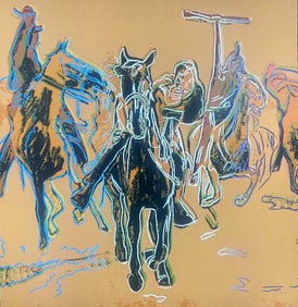 Andy Warhol Indian War Party  1986 Silkscreen 36 x 36 inches Serigraph