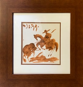 Pablo Picasso Original  Lithograph from 1961 Dated 1959 by the artist. Paris. Custom framed  Toros y