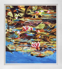 Lily Pond  Mixed Media Original on canvas by David Lloyd Glover