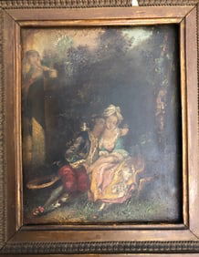 Original oil on wood attributed to  Nick Lancet
