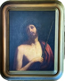 OLD ANONYMOUS PAINTING CHRIST OF GUERCINO