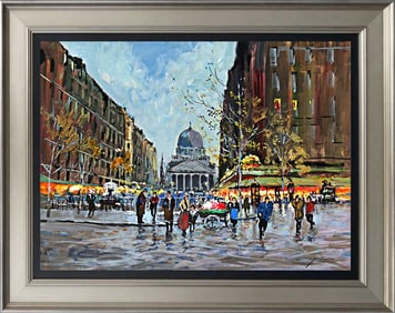 Hand embellished canvas Michael Schofield Paris