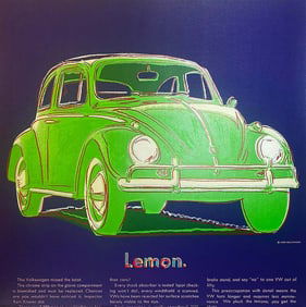 Andy Warhol Screen print Volkswagen 1985 Serigraph