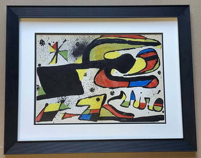 Joan Miro Original Lithograph from 1965: Joan Miro Original Lithograph 1965. Approx 24x18 inches. Custom framed and includes certificate.