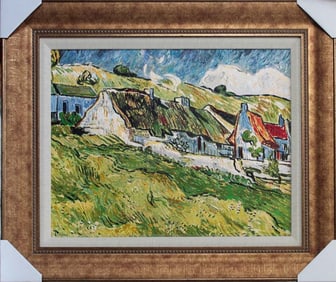 Vincent Van Gogh Hand embellished canvas landscape