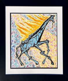 Salvador Dali 1976 Limited Edition Lithograph Le Girafe en Feu (Giraffe Afire) Jungle Humaine Suite