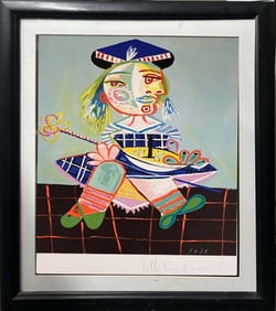 Pablo Picasso Original Lithograph a Marina Picasso Edition Maya and Boat