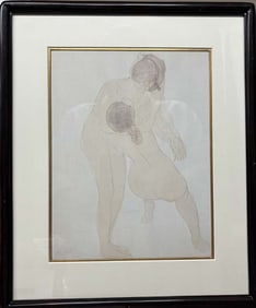 August Rodin VintageLithograph with original frame