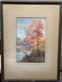 E.M.B.Warren Original Watercolor Original Vintage Watercolor with original frame