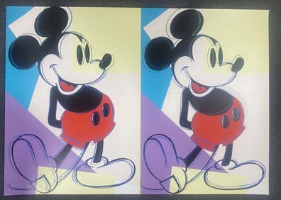 Andy Warhol Double Mickey Mouse Screen print with diamond dust Serigraph