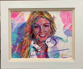 Britany Spears Original mixed media on canvas by David Lloyd Glover