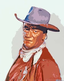 The Duke Original Mixed Media on canvas David Lloyd Glover