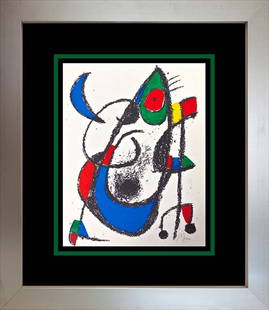 Joan Miro Original Lithograph hand signed by the Artist.: Joan Miro Hand Signed Original Lithograph. This lithograph is hand signed by the artist. Approx 24x20 inches and includes certificate of authenticity. Custom framed.