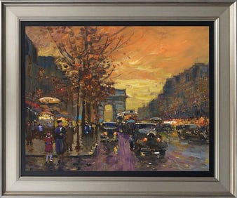 Limited Edition Hand embellished canvas Michael Schofield Paris