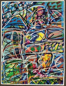 Original on paper 40x30 inches Abstract Charles R Collins