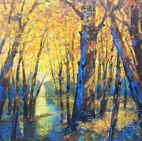 Original mixed media on canvas by Michael Schofield 32x32 inches image size