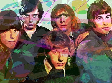 The Yardbirds Mixed Media Original on canvas by David Lloyd Glover