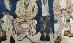 Ann Yost. Four Men. Original Oil Painting on Canvas. 2001. 36 x 60 inches.