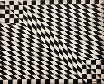 Oil on canvas Artist: Luíz Sacilotto (1924-2003) 1980 circa. Signed: Canto inferior derecha
