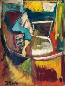 Jorge Guinle Filho (New York 1947-1987) Origiinal Abstract Oil on board
