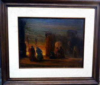 Old Oil Painting Stephen Robert KOEKKOEK Procession (1 of 1)