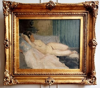 HECTOR SGARBY OLD PAINTING FEMALE NUDE BY HECTOR SGARBY 1946.