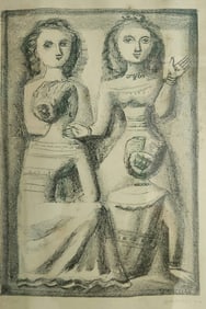 Massimo Campigli OLD LITHOGRAPH MASSIMO CAMPIGLI 1944, WEEPING IS NOT ALLOWED